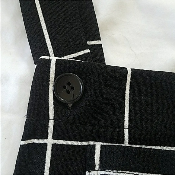 LAST ONE Black and White Plaid Overall Dress - Picture 6 of 7